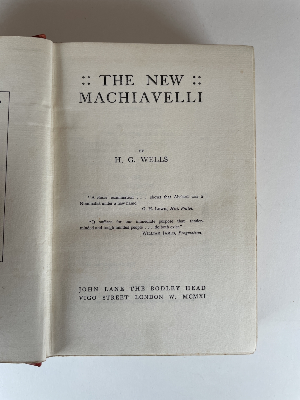 hg wells the new machiavelli first 2