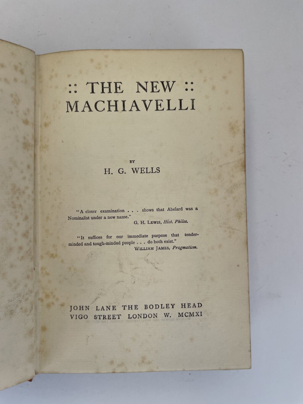 hg wells the new machiavelli first edi2