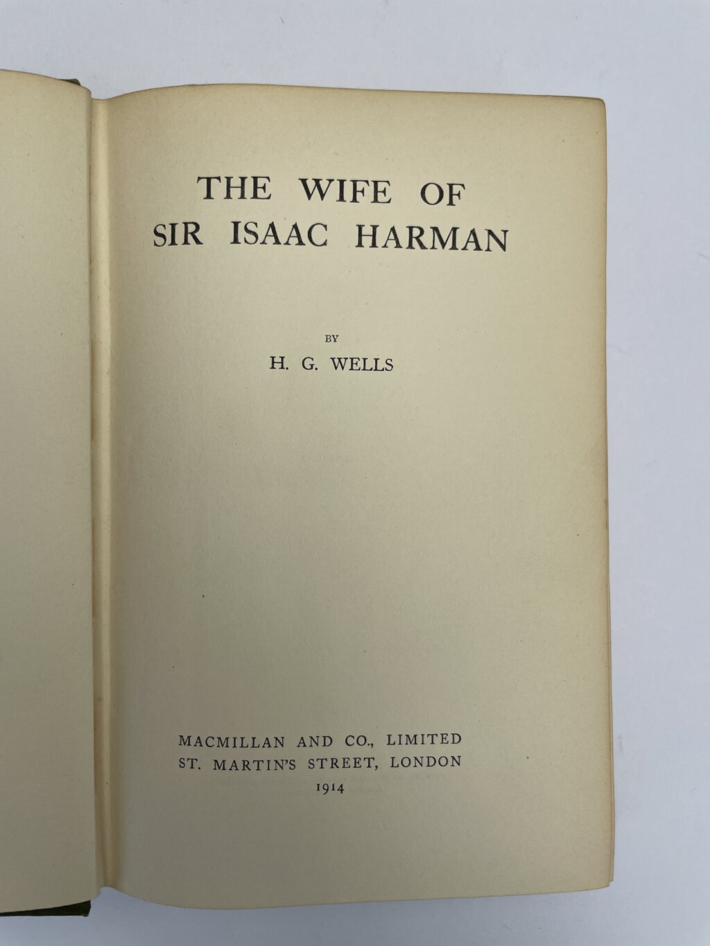 hg wells the wife of sir issac harman first edition2