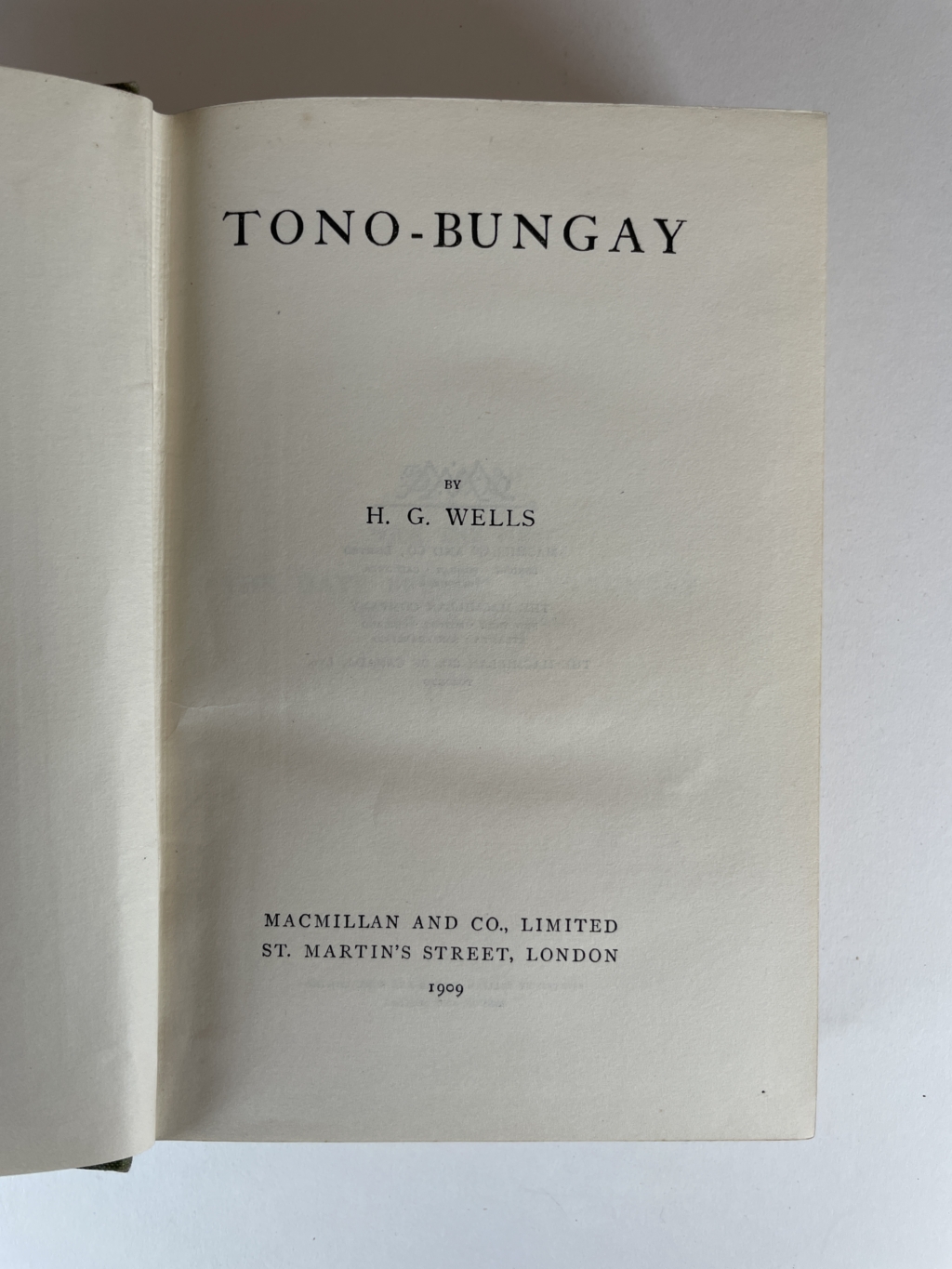 hg wells tono bungay first 2