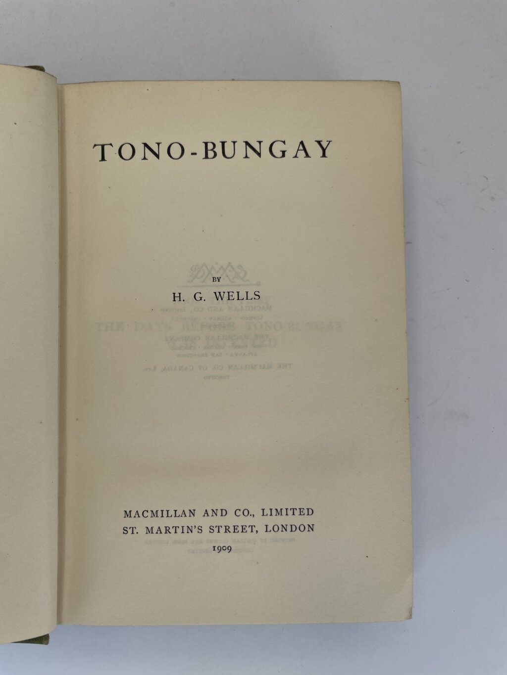 hg wells tono bungay first edi2