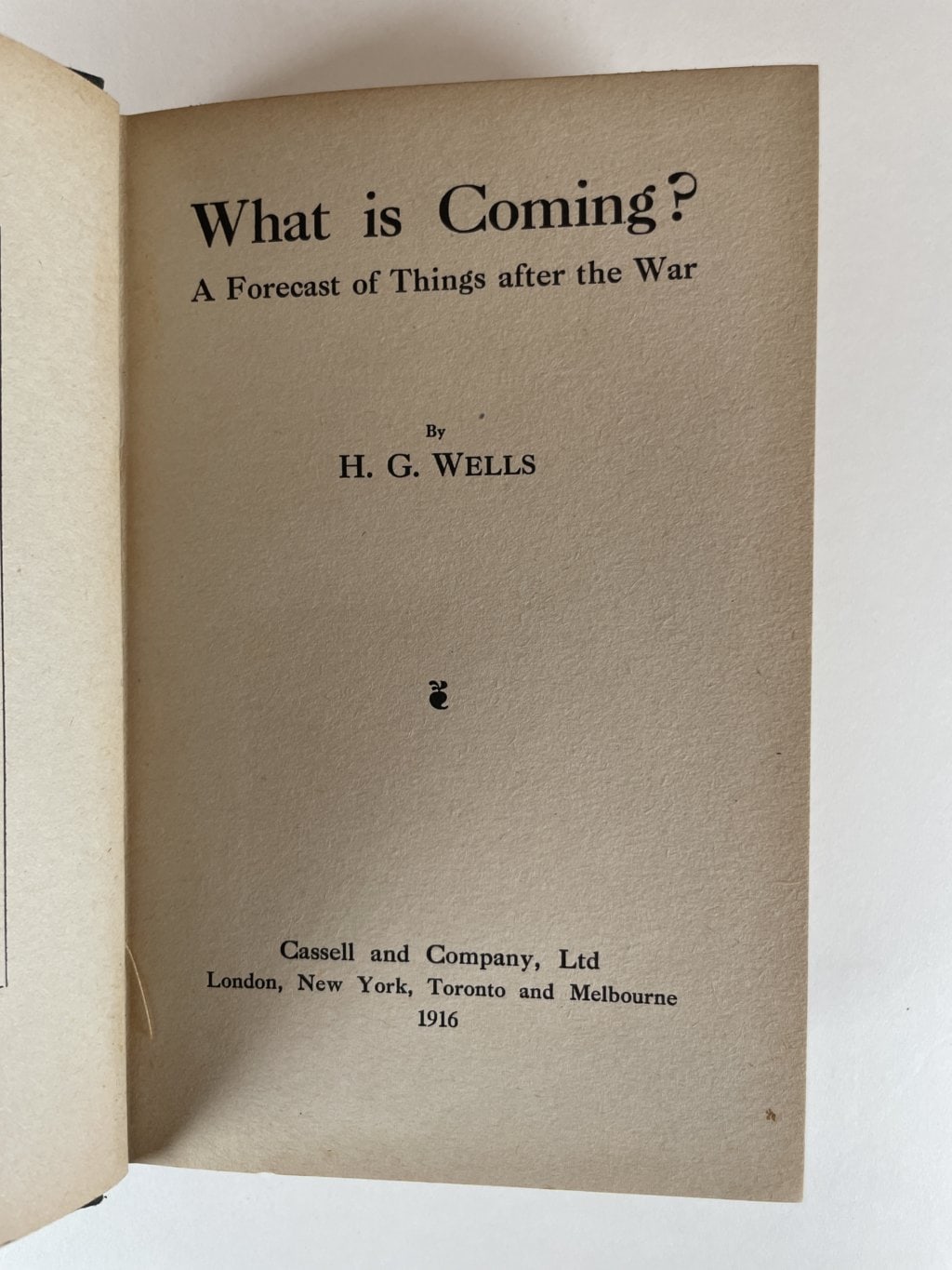 hg wells what is coming first 3