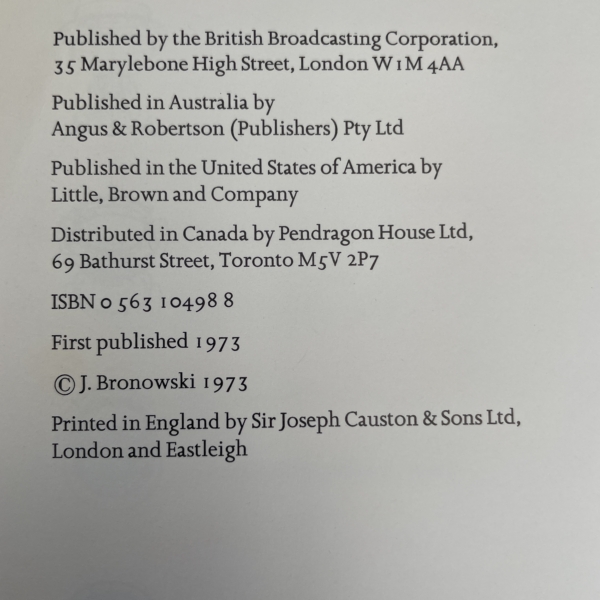 j bronowski the ascent of man signed first 3