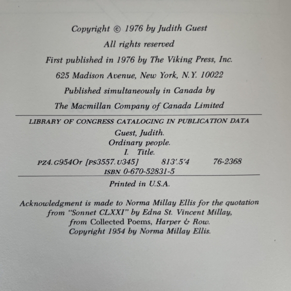 judith guest ordinary people first us edition2