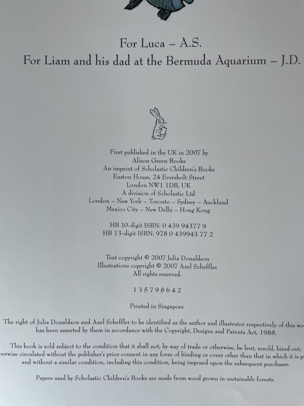 julia donaldson tiddler double signed first3