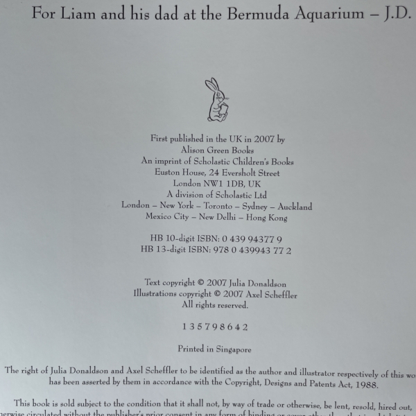 julia donaldson tiddler double signed first3