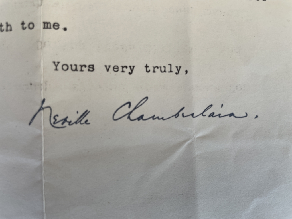 neville chamberlain letter2