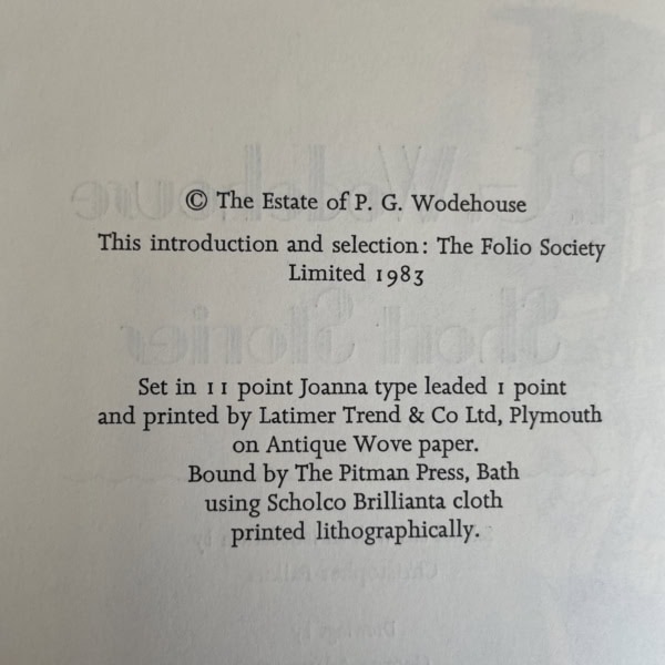 pg wodehouse short stories folio2
