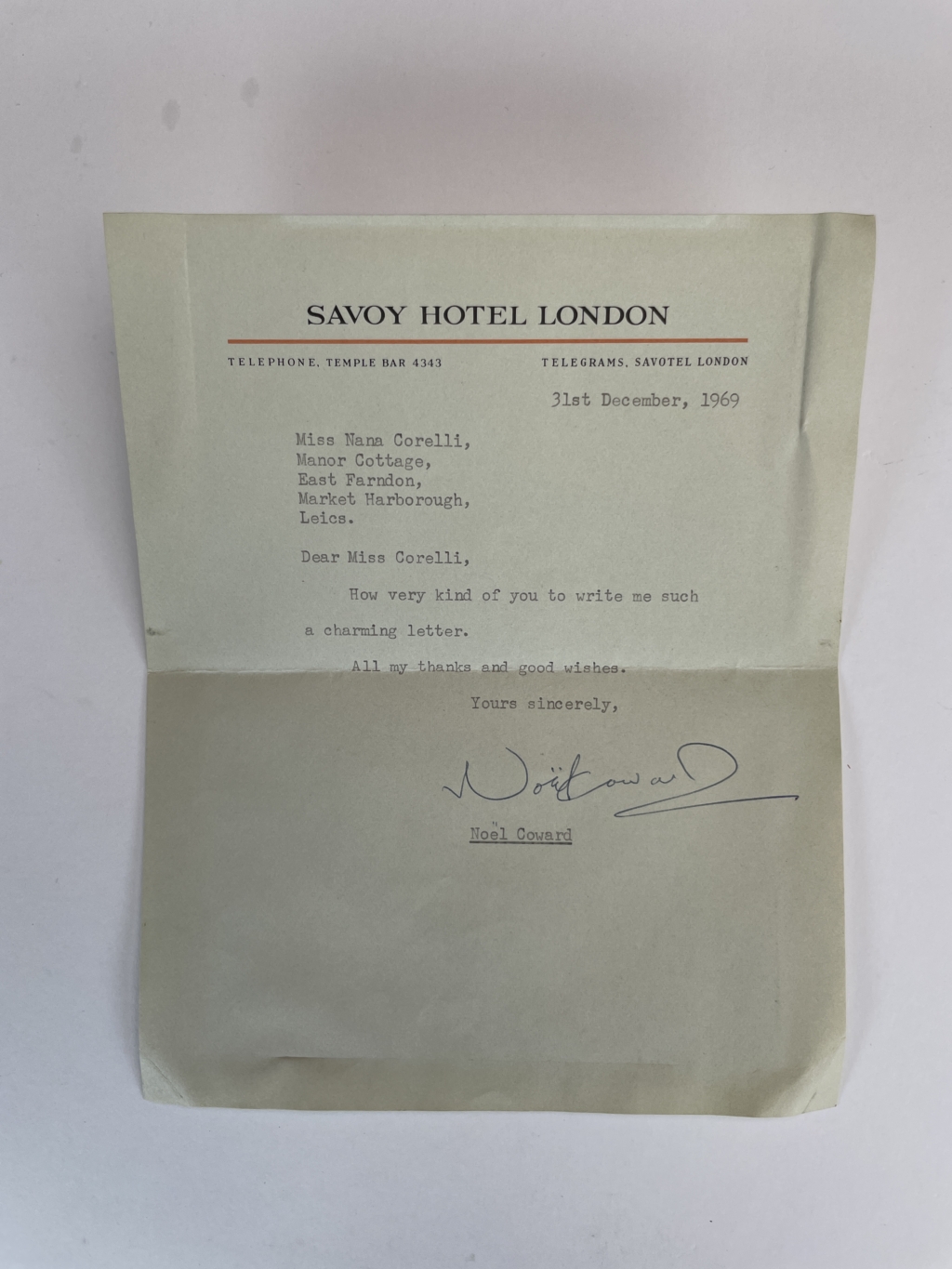 present indicative noel coward signed w letter 6
