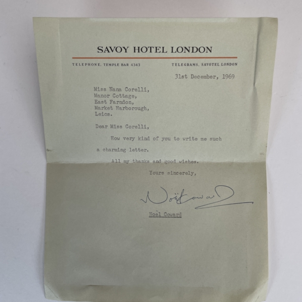 present indicative noel coward signed w letter 6