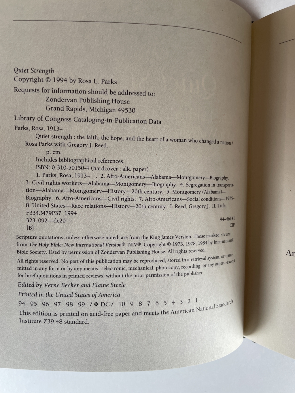 rosa parks quiet strength signed first ed3