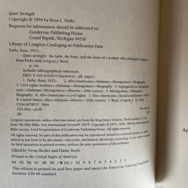 rosa parks quiet strength signed first ed3