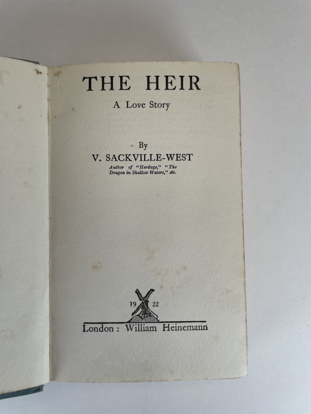v sackville west the heir first edition2