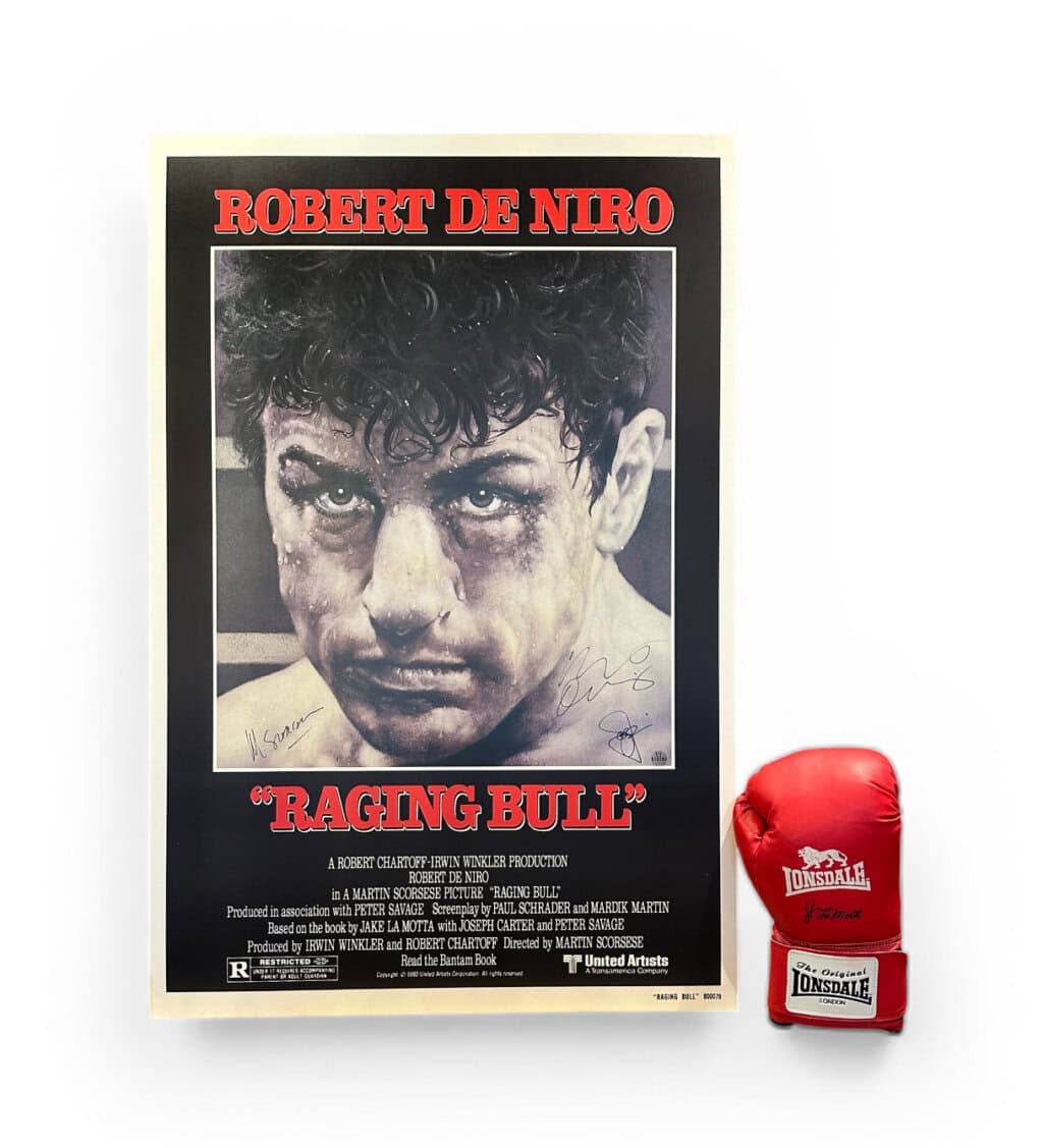 RAGING Bull - Movie Poster - With Signed boxing glove - De Niro