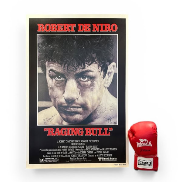 RAGING Bull - Movie Poster - With Signed boxing glove - De Niro