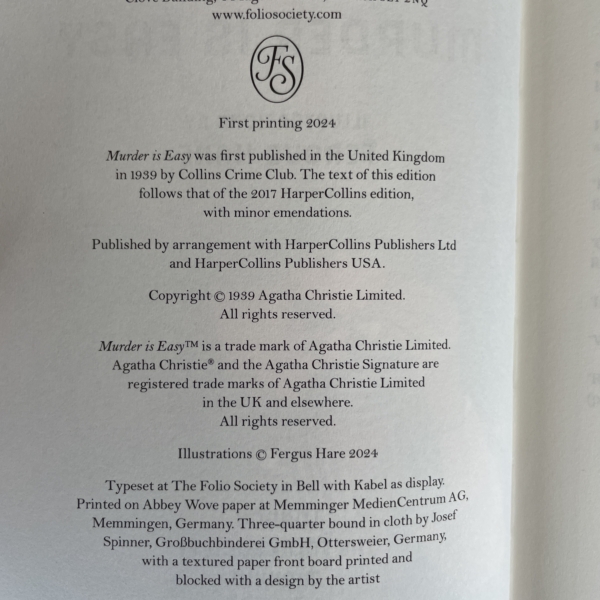 agatha christie murder is easy first folio2