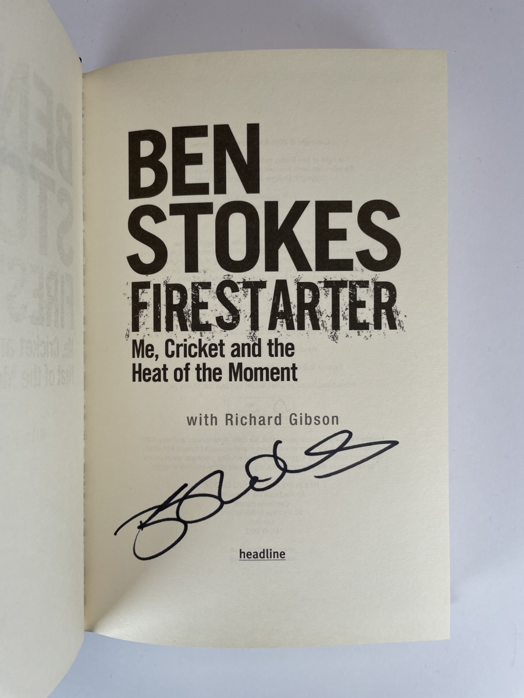 ben stokes fire starter signed first edition2