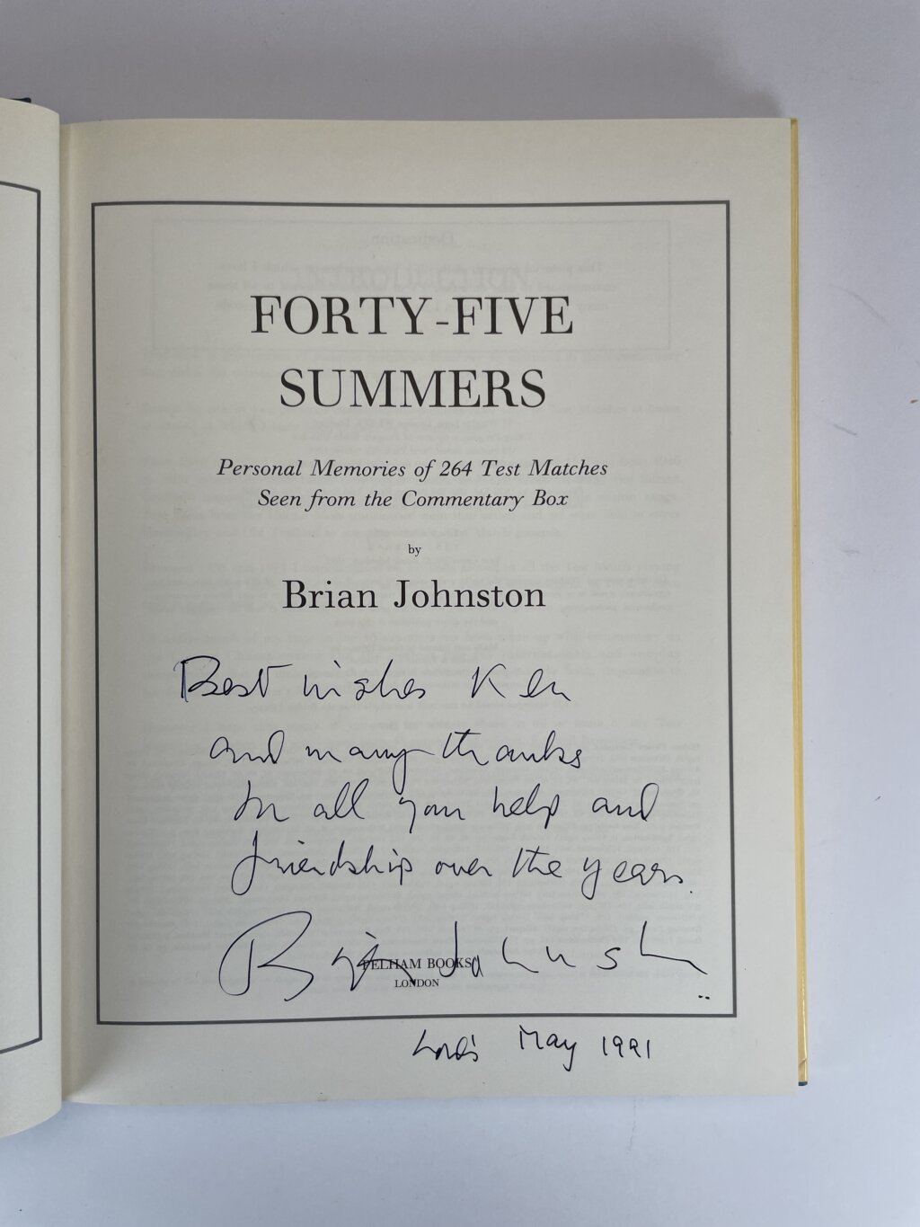 brian johnson fourty five summers signed first 2