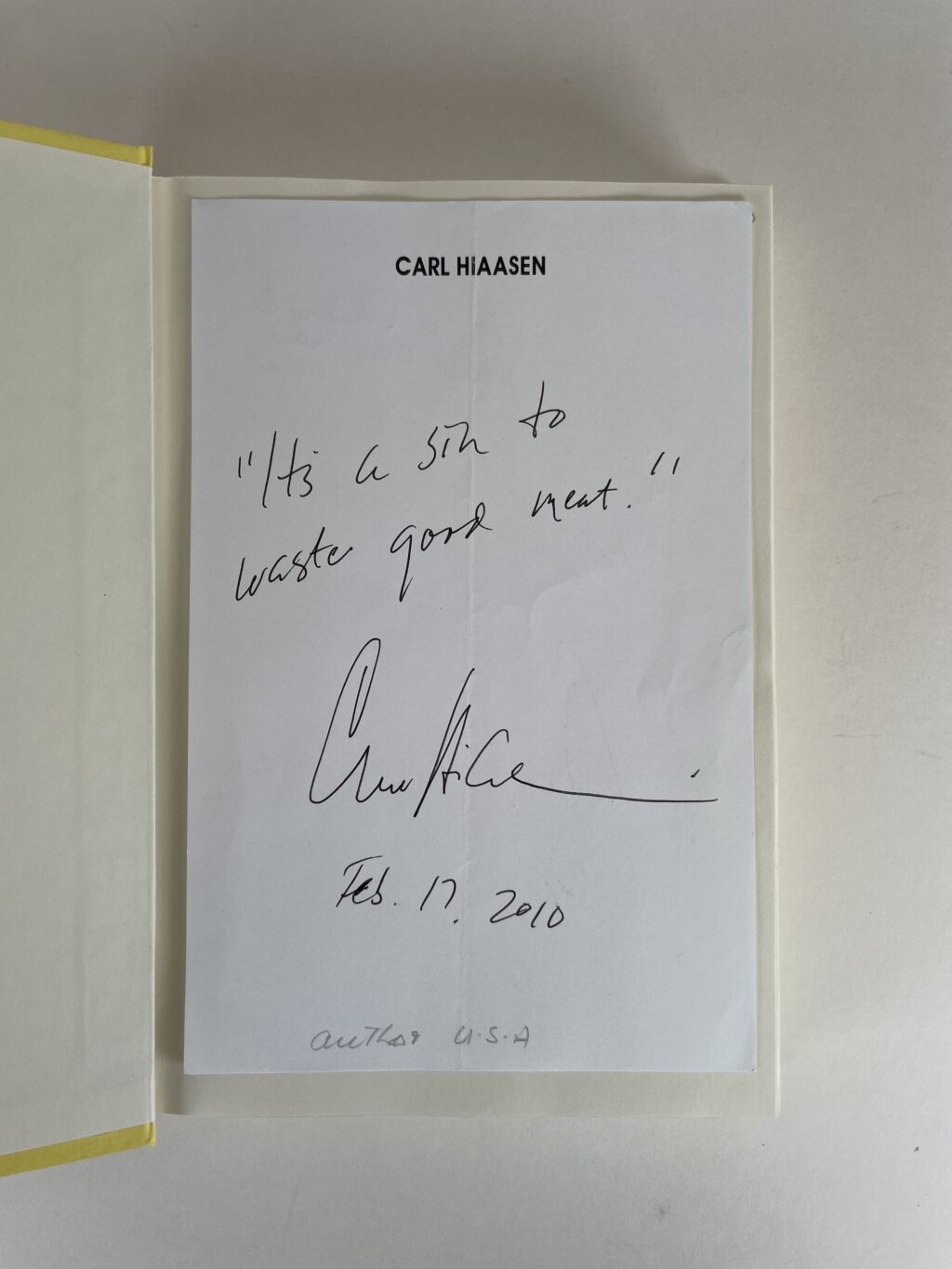 carl hiaasen bad monkey signed first edition2