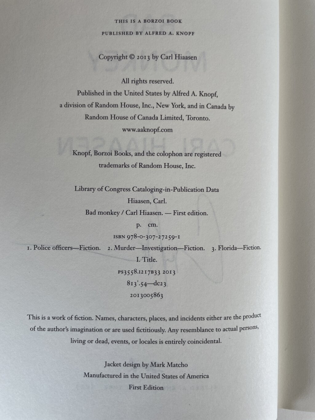 carl hiaasen bad monkey signed first edition4