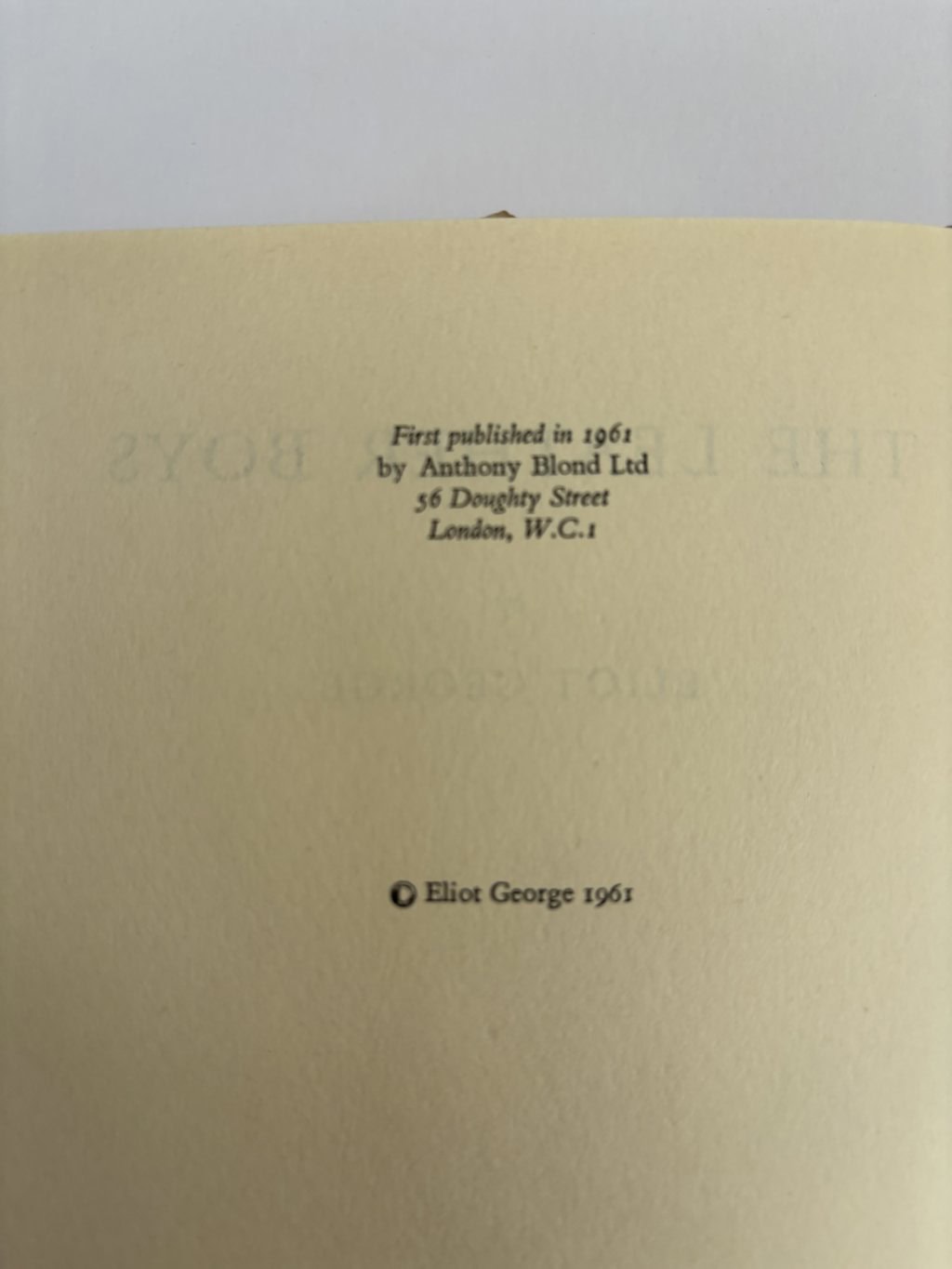 eliot george the leather boys first 2