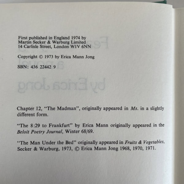 erica jong fear of flying first edition2