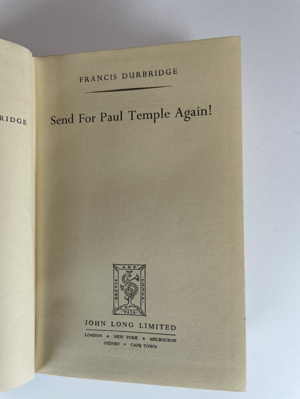 francis durbridge send for paul temple again first edition2