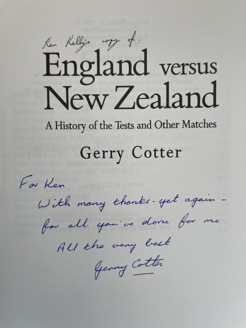 gerry cotter england v new zealand multi signed first3