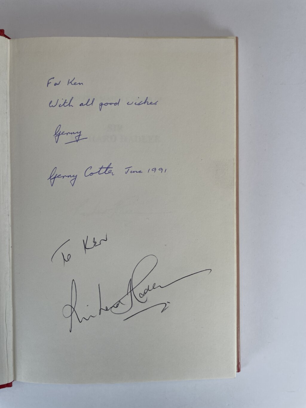 gerry cotter sir richard hadlee signed first 3
