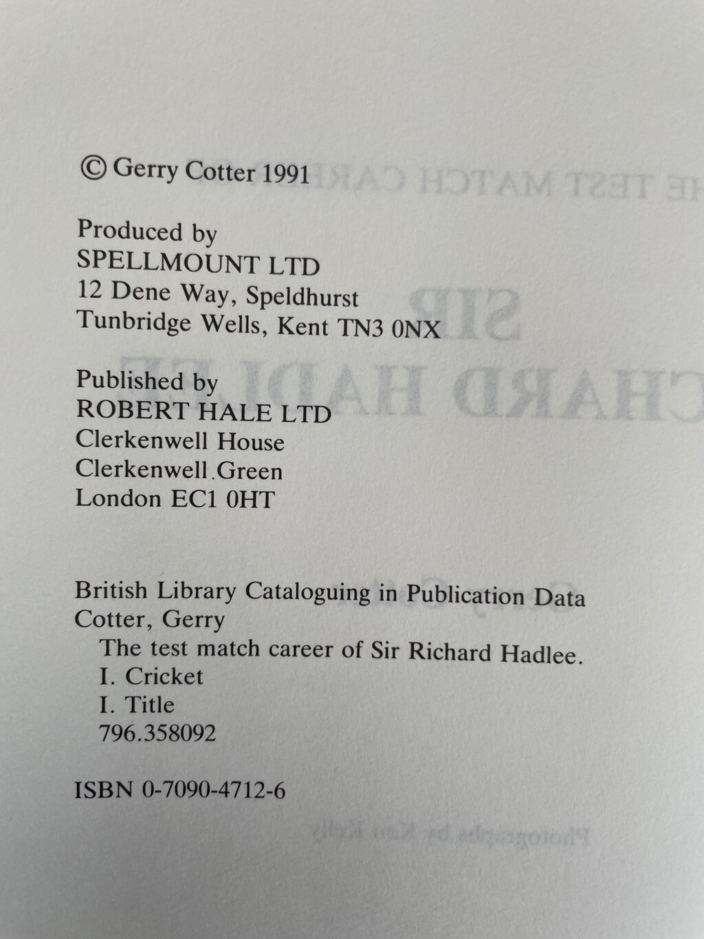 gerry cotter sir richard hadlee signed first 4