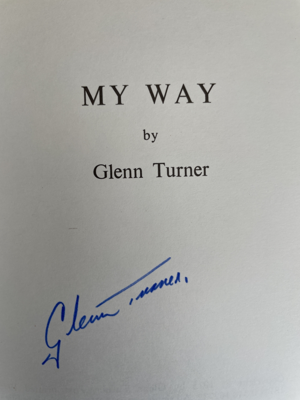 glenn turner my way signed first ed2