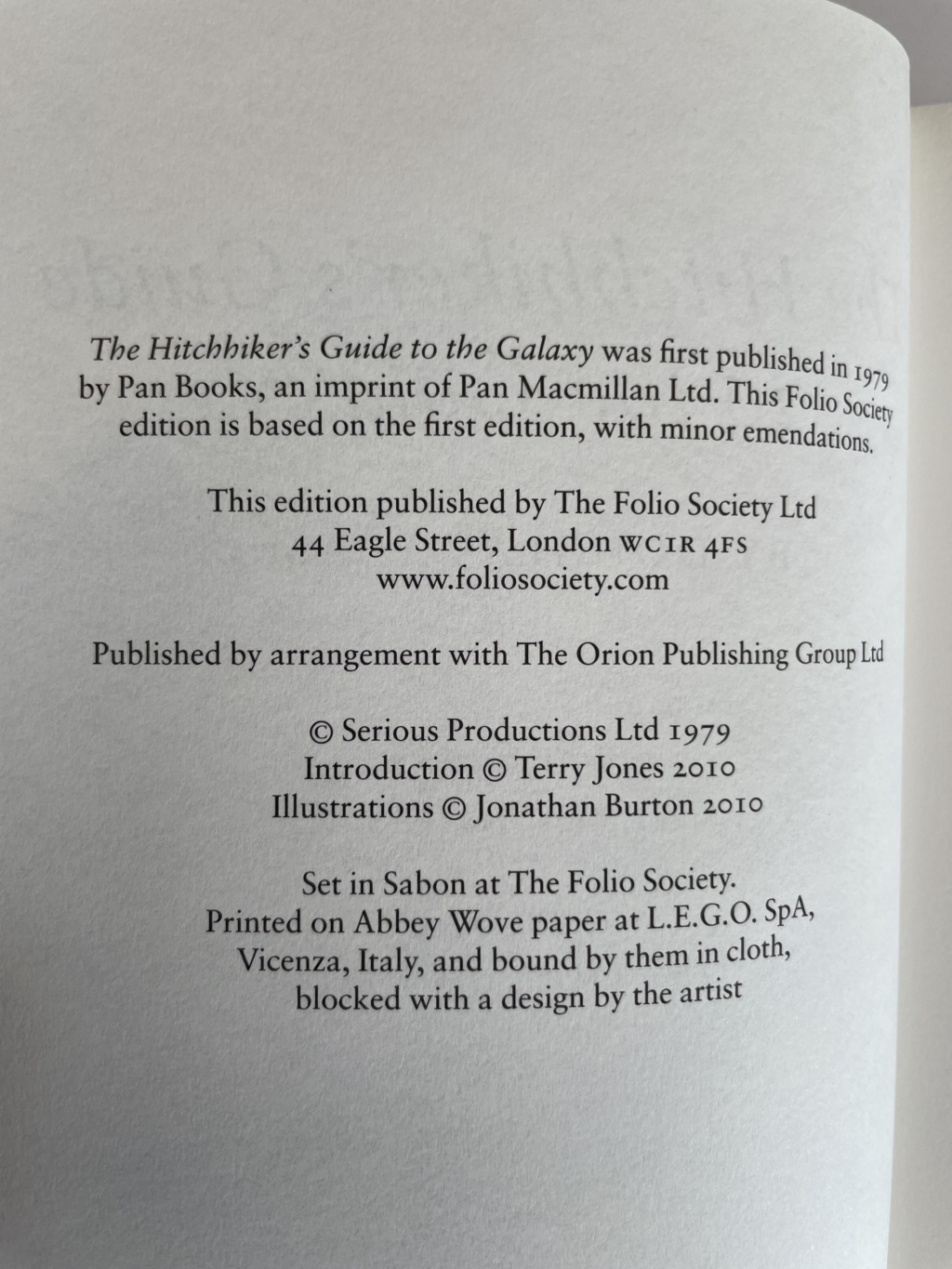 hitchhikers guide to the galaxy first folio2