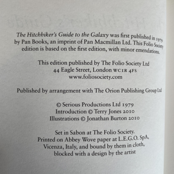 hitchhikers guide to the galaxy first folio2