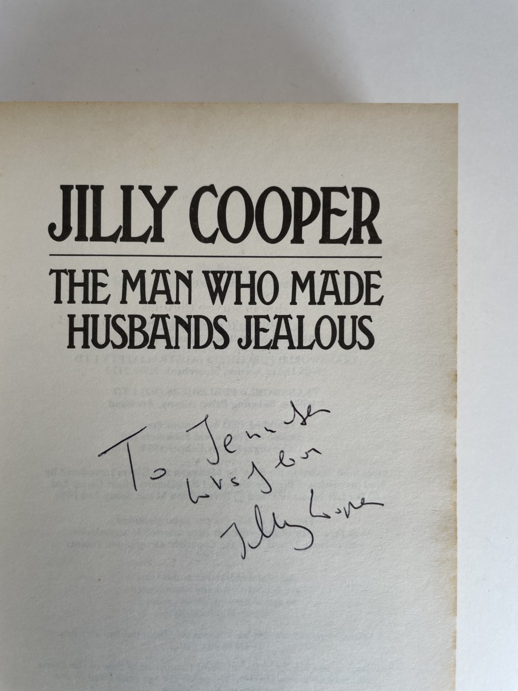 jilly cooper the man who made husbands jealous signed first 2