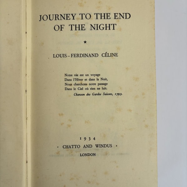 louis ferdinand celine journey to the end of the night first2