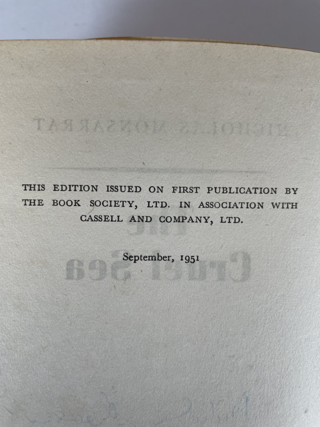 nicholas monsarrat the crurl sea first edition2