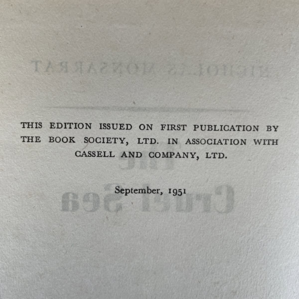 nicholas monsarrat the crurl sea first edition2