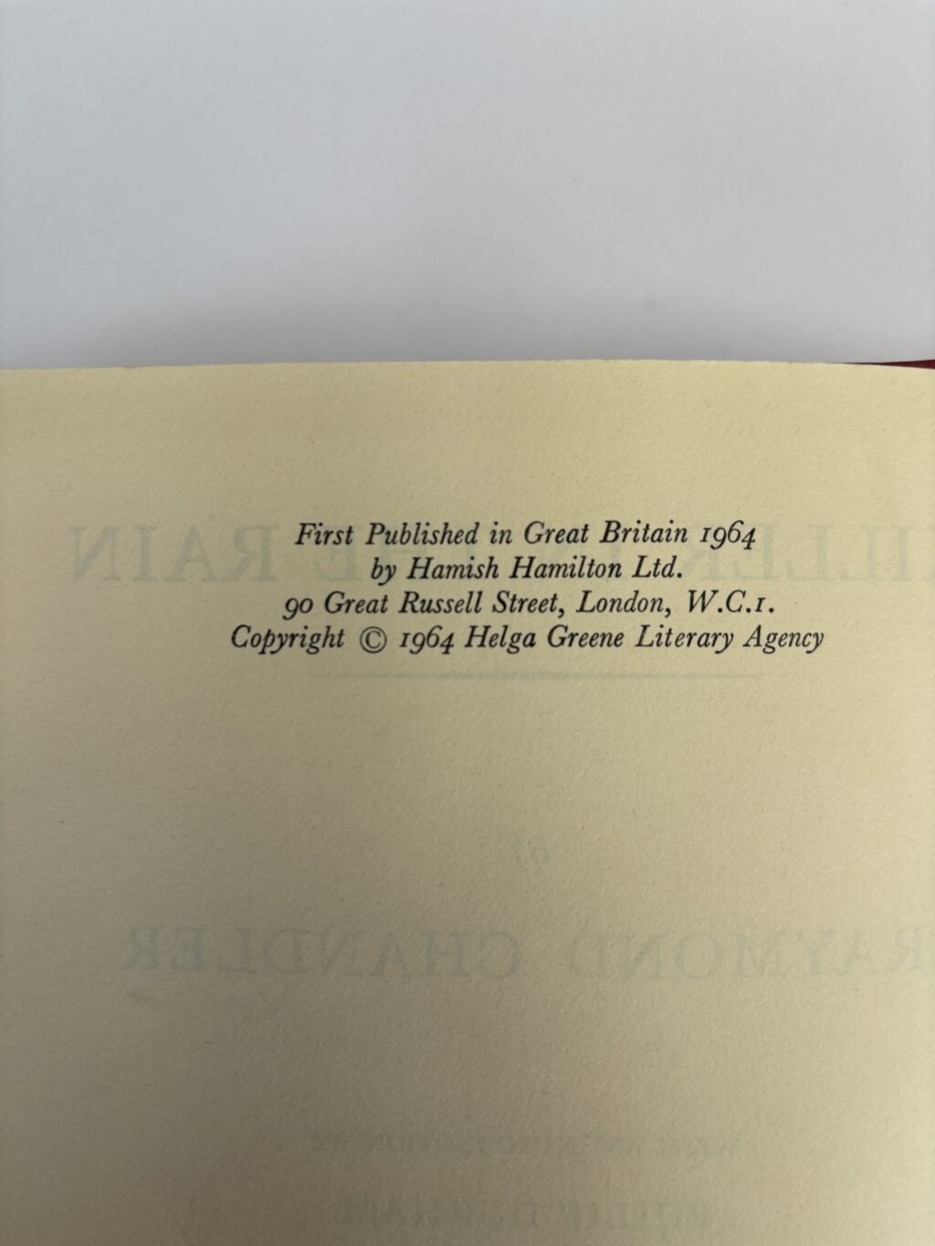 raymond chandler killer in the rain first ed2