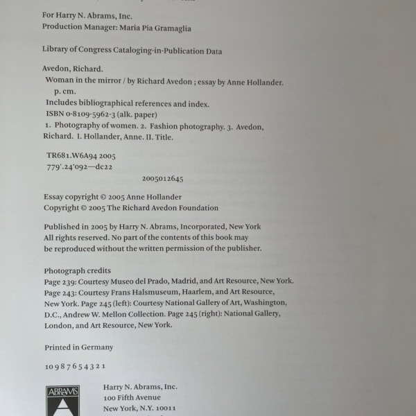 richard avedon woman in the mirror first edition2