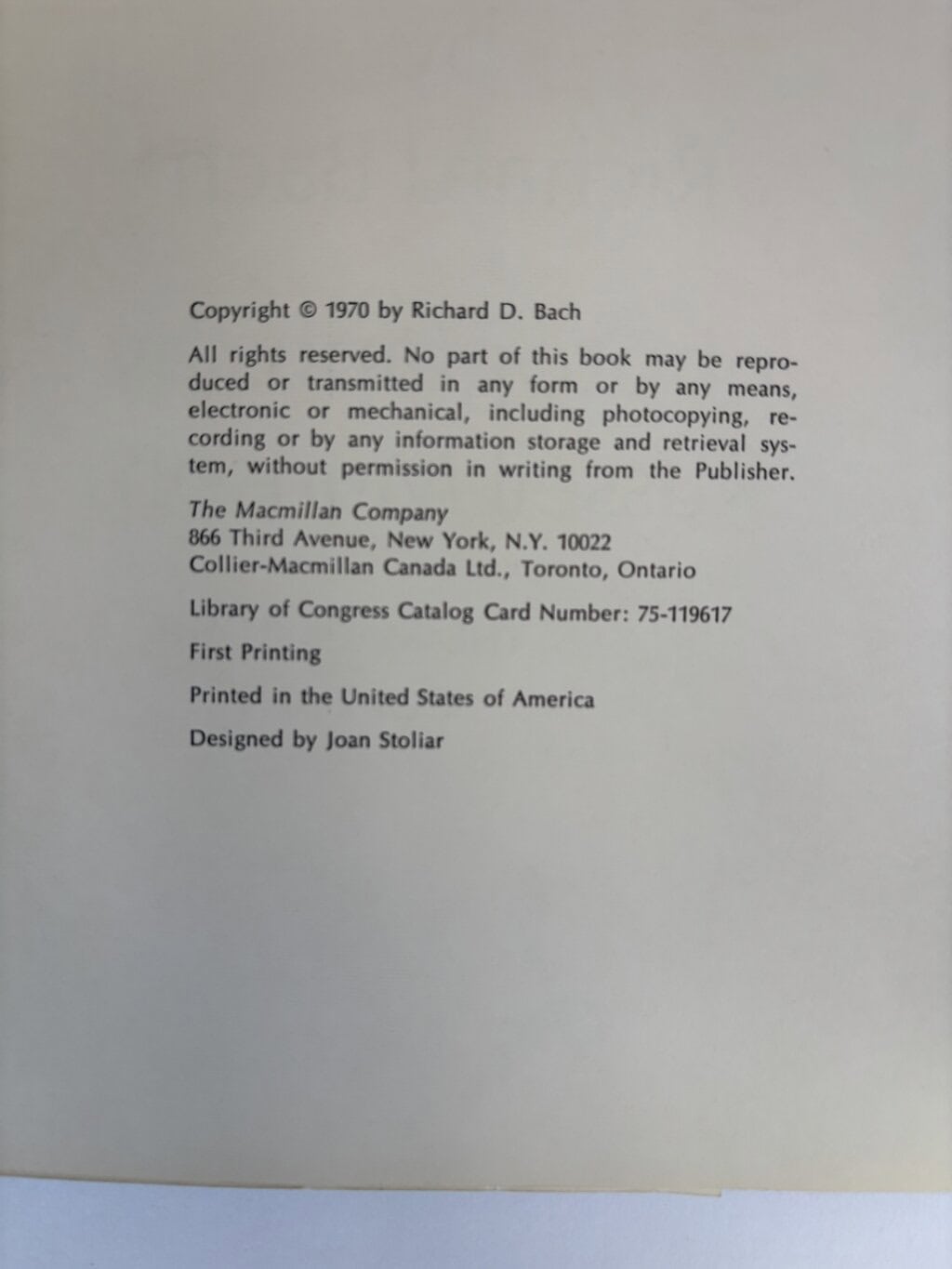 richard bach john linvingston seagull first us ed2