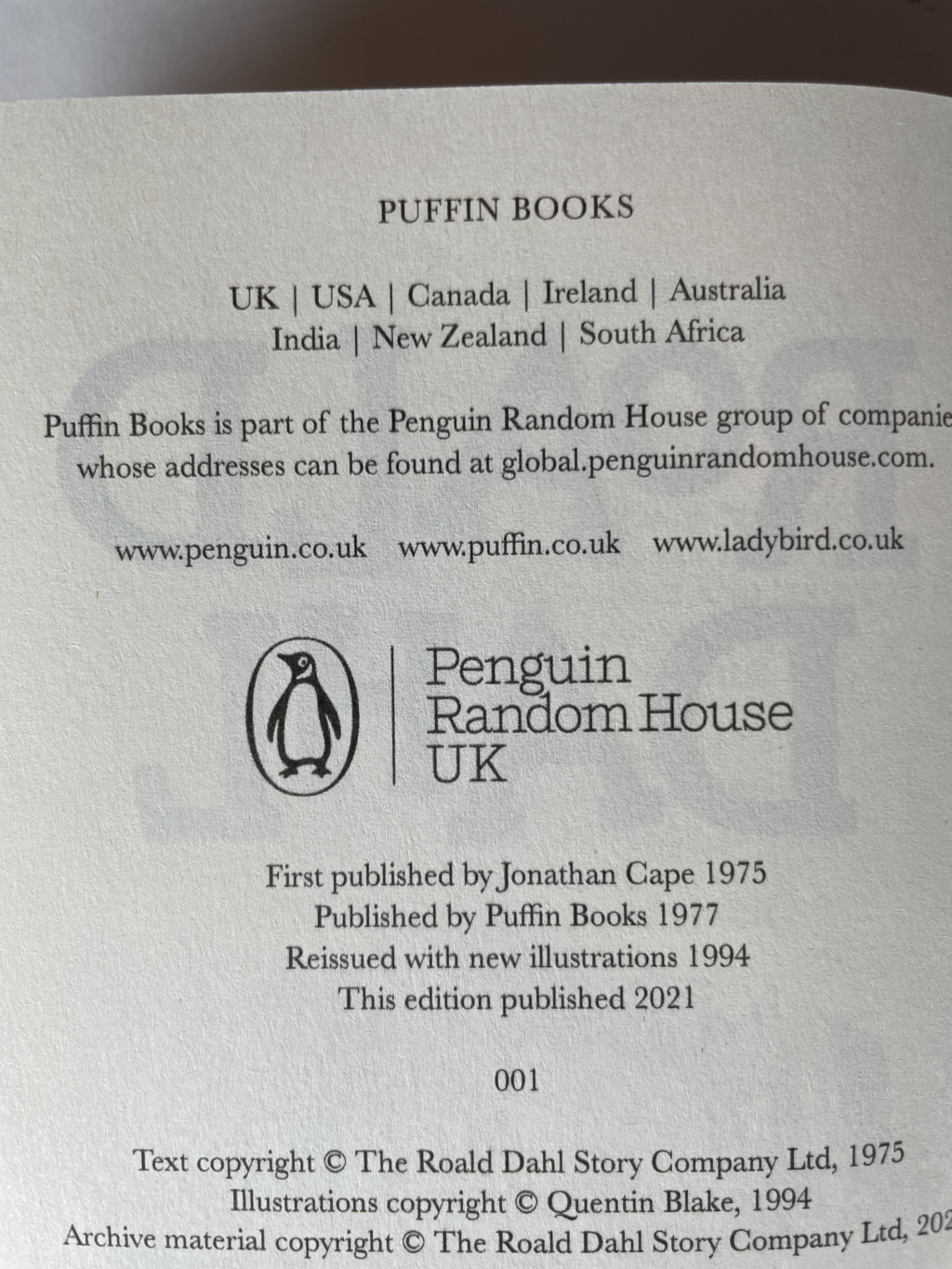 roald dahl society first edition set3