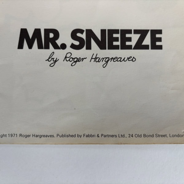 roger hargreaves mr sneeze first ed2