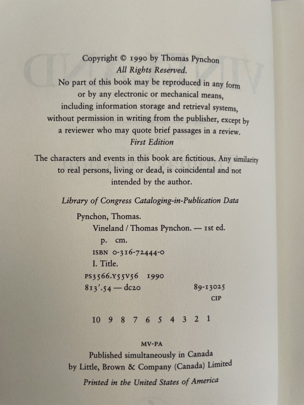 thomas pynchon vineland first ed2