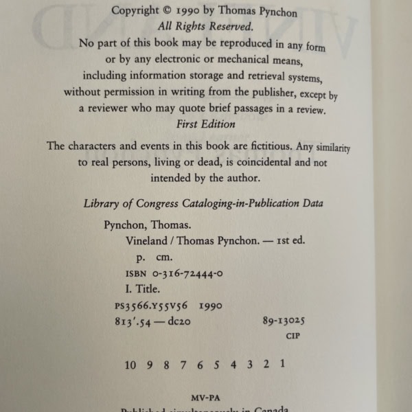 thomas pynchon vineland first ed2