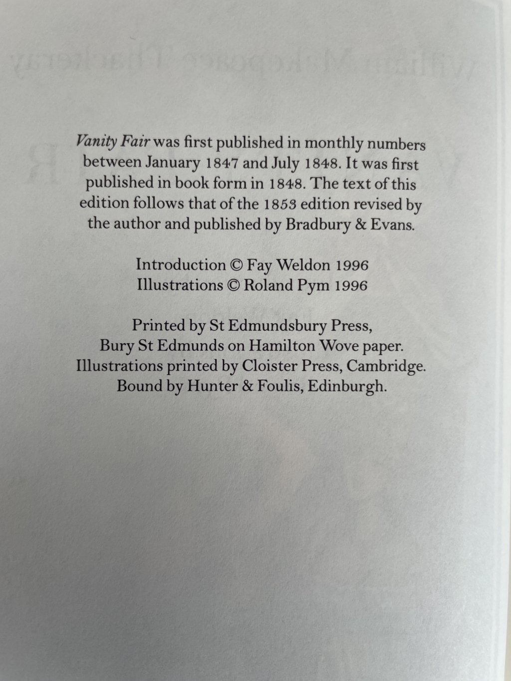 vanity fair first folio2