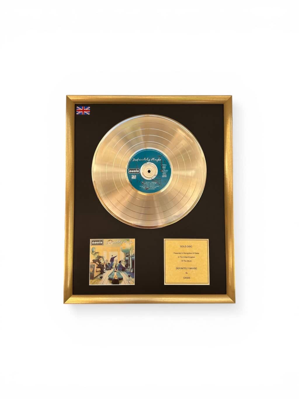 Oasis - Definitely Maybe - Signed CD Gold Disc