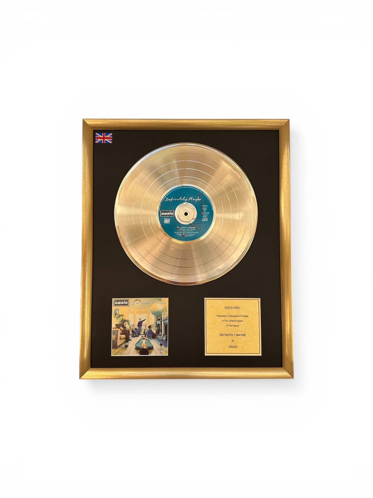 Oasis - Definitely Maybe - Signed CD Gold Disc