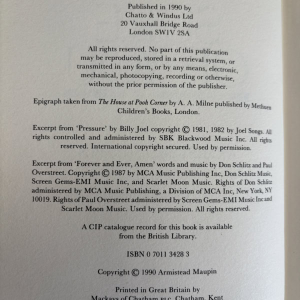 armistead maupin sure of you first 2