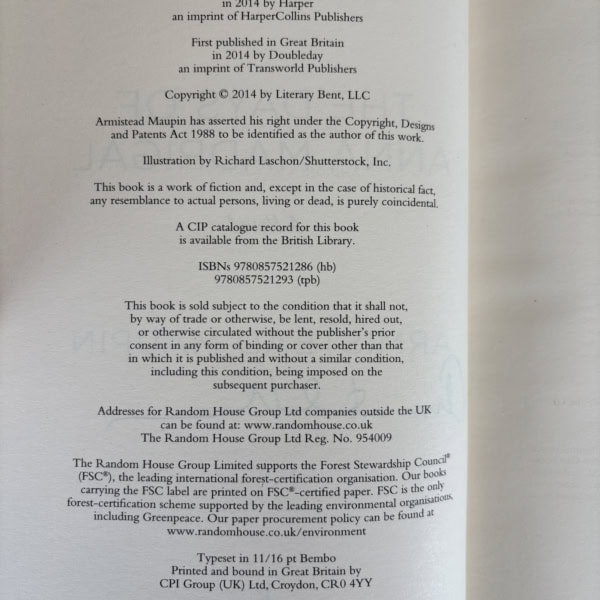 armistead maupin the days of anna madrigal first 2