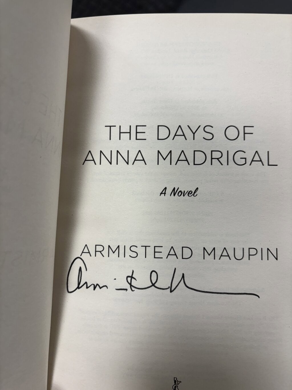 armistead maupin the days of anna madrigal first 5